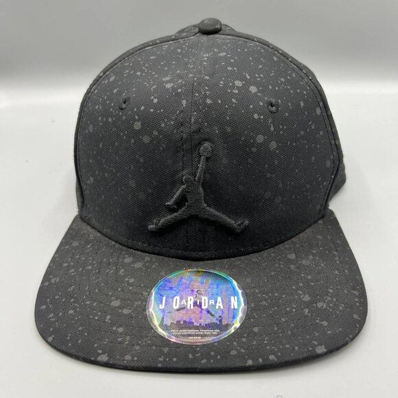 Air Jordan Hat‎ Men Black Speckle Print Jumpman Snap Back Cap - Picture 1 of 10